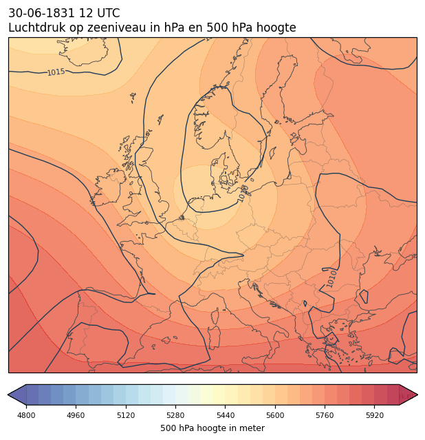 Weerkaart van 30 juni 1831 om 12 UTC