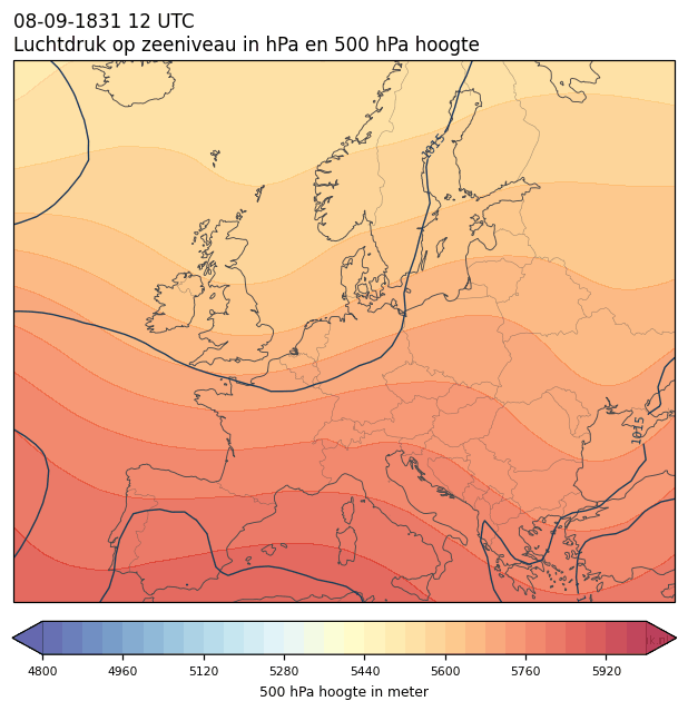 Weerkaart van 8 september 1831 om 12 UTC