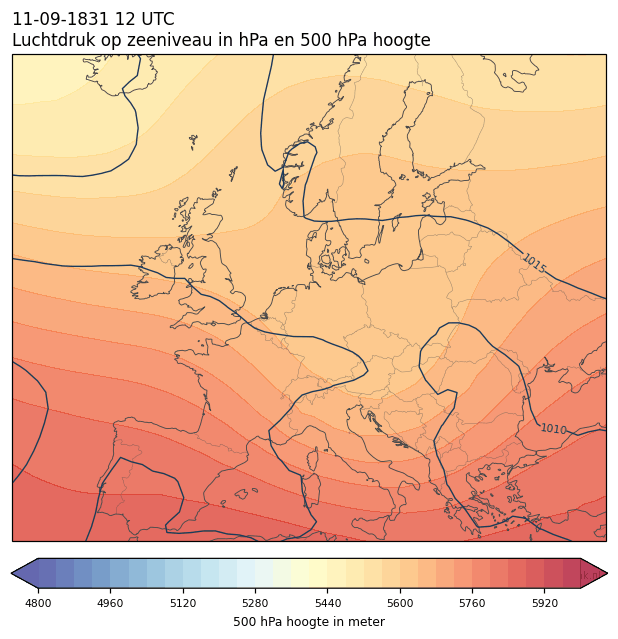 Weerkaart van 11 september 1831 om 12 UTC