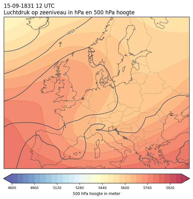 Weerkaart van 15 september 1831 om 12 UTC