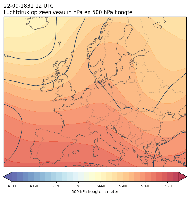 Weerkaart van 22 september 1831 om 12 UTC
