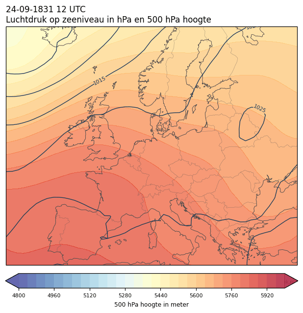 Weerkaart van 24 september 1831 om 12 UTC