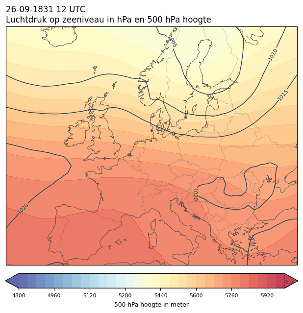 Weerkaart van 26 september 1831 om 12 UTC