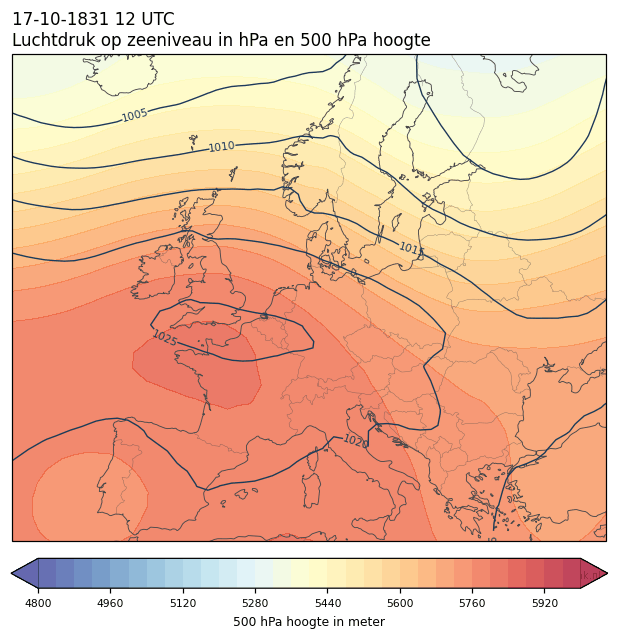 Weerkaart van 17 oktober 1831 om 12 UTC