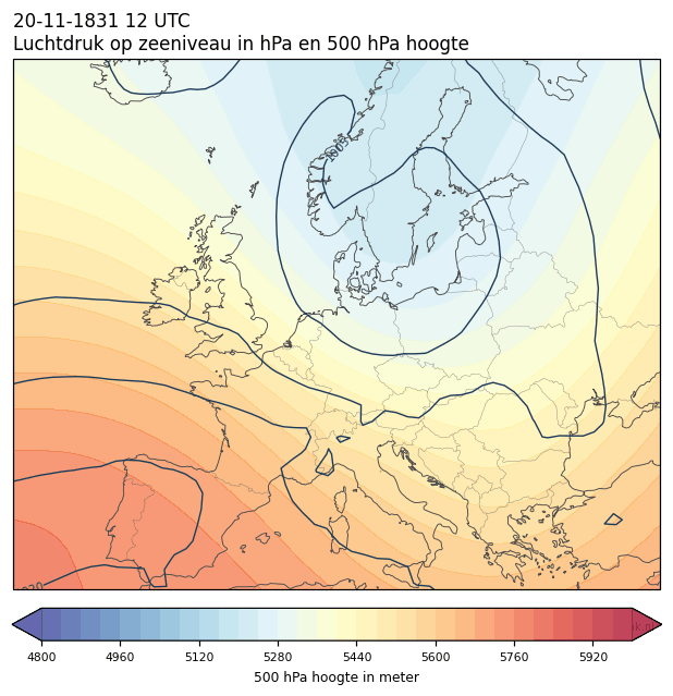 Weerkaart van 20 november 1831 om 12 UTC