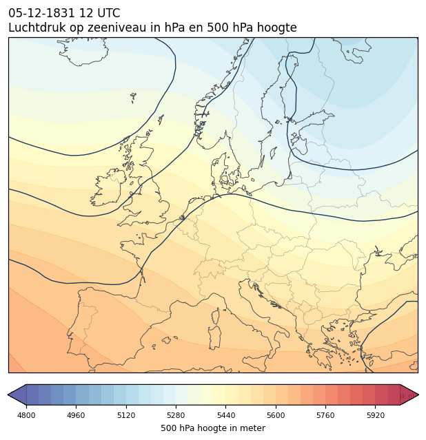 Weerkaart van 5 december 1831 om 12 UTC