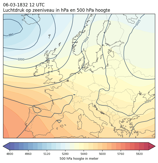 Weerkaart van 6 maart 1832 om 12 UTC