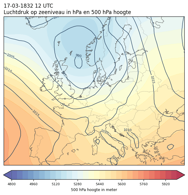 Weerkaart van 17 maart 1832 om 12 UTC
