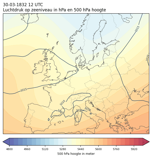 Weerkaart van 30 maart 1832 om 12 UTC
