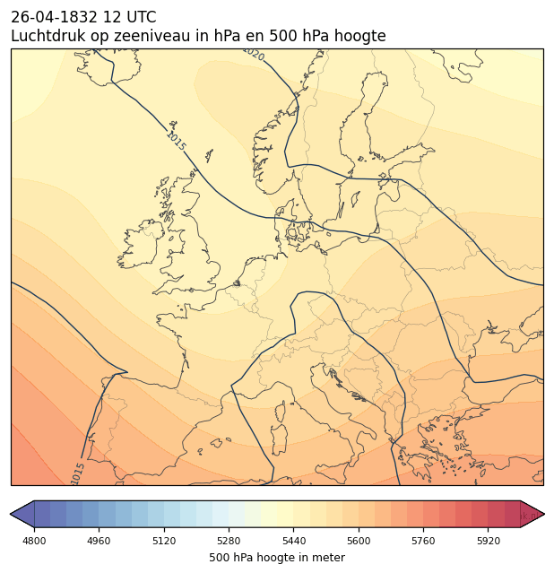 Weerkaart van 26 april 1832 om 12 UTC