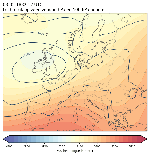 Weerkaart van 3 mei 1832 om 12 UTC