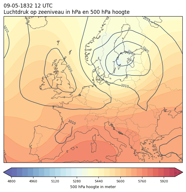 Weerkaart van 9 mei 1832 om 12 UTC