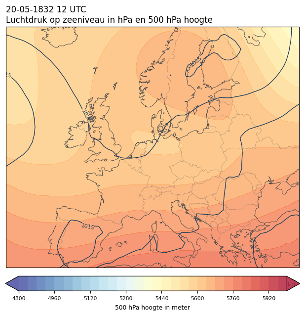 Weerkaart van 20 mei 1832 om 12 UTC
