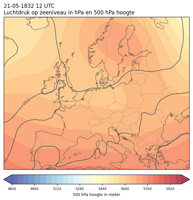 Weerkaart van 21 mei 1832 om 12 UTC