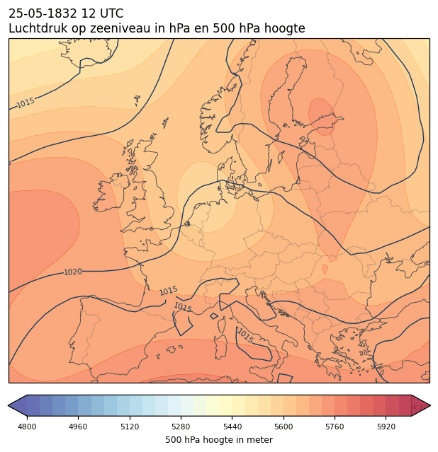 Weerkaart van 25 mei 1832 om 12 UTC