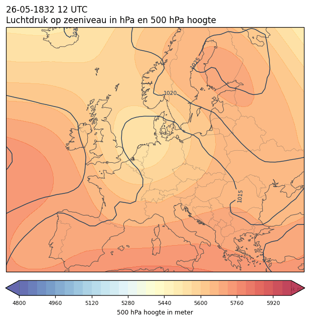 Weerkaart van 26 mei 1832 om 12 UTC