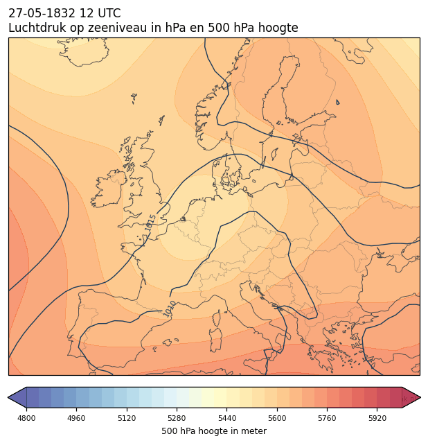 Weerkaart van 27 mei 1832 om 12 UTC
