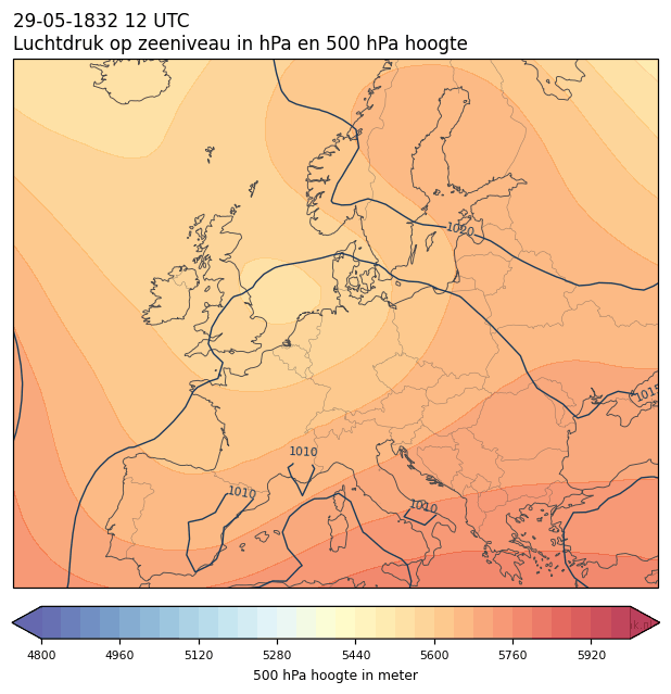 Weerkaart van 29 mei 1832 om 12 UTC