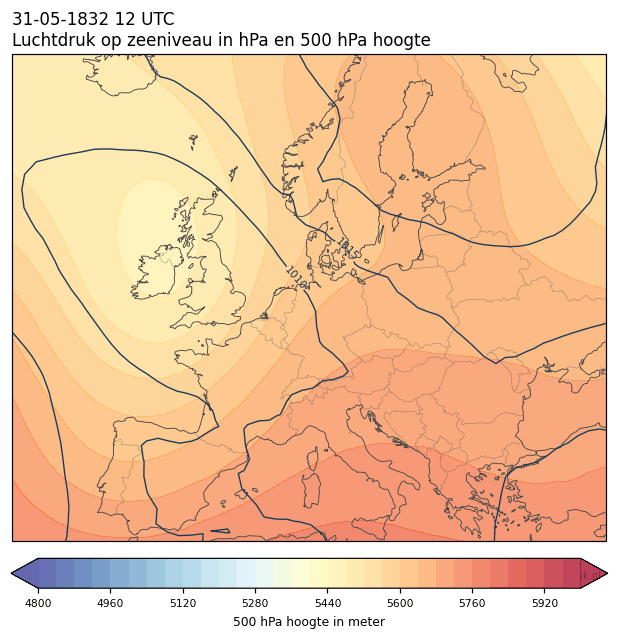 Weerkaart van 31 mei 1832 om 12 UTC