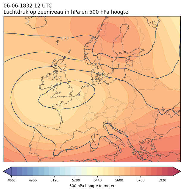 Weerkaart van 6 juni 1832 om 12 UTC