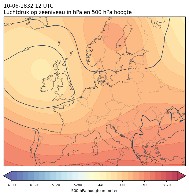 Weerkaart van 10 juni 1832 om 12 UTC