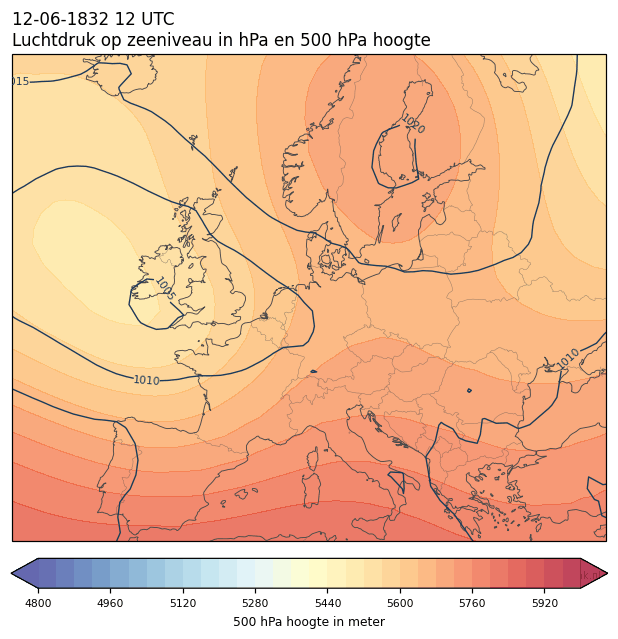 Weerkaart van 12 juni 1832 om 12 UTC