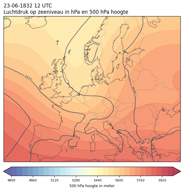 Weerkaart van 23 juni 1832 om 12 UTC