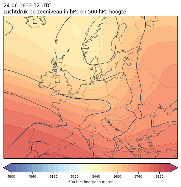 Weerkaart van 24 juni 1832 om 12 UTC