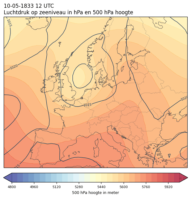 Weerkaart van 10 mei 1833 om 12 UTC