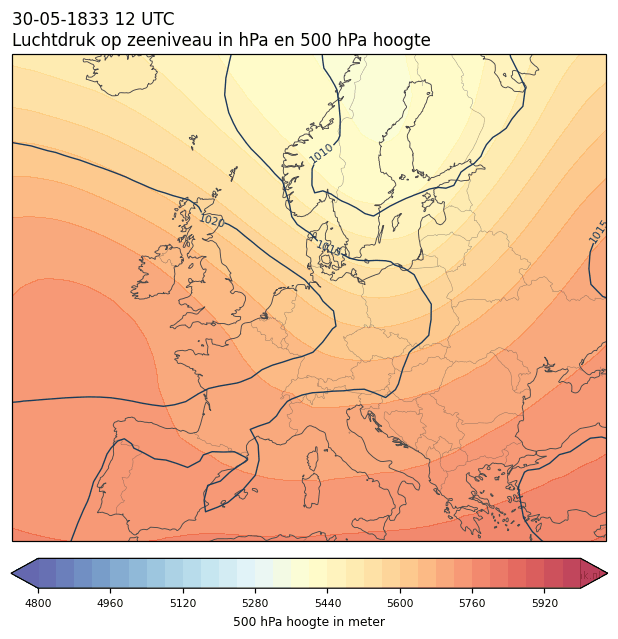 Weerkaart van 30 mei 1833 om 12 UTC