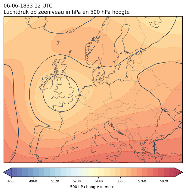 Weerkaart van 6 juni 1833 om 12 UTC