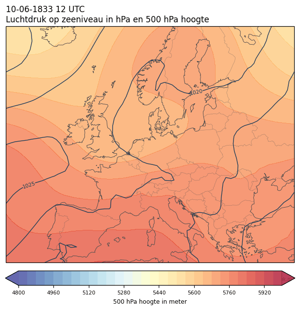 Weerkaart van 10 juni 1833 om 12 UTC