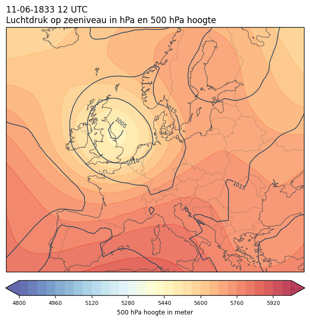 Weerkaart van 11 juni 1833 om 12 UTC