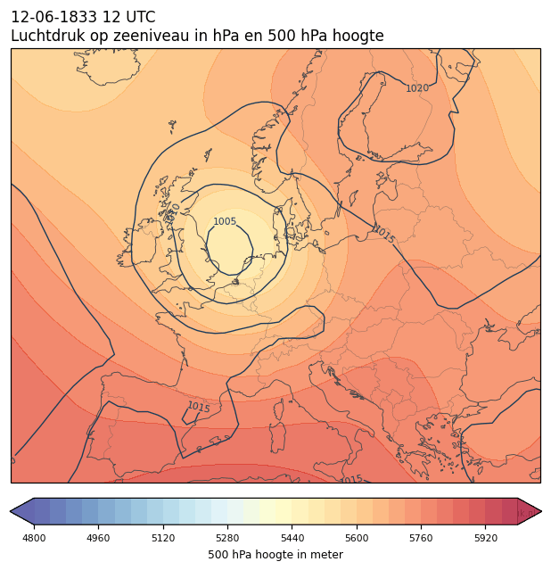 Weerkaart van 12 juni 1833 om 12 UTC