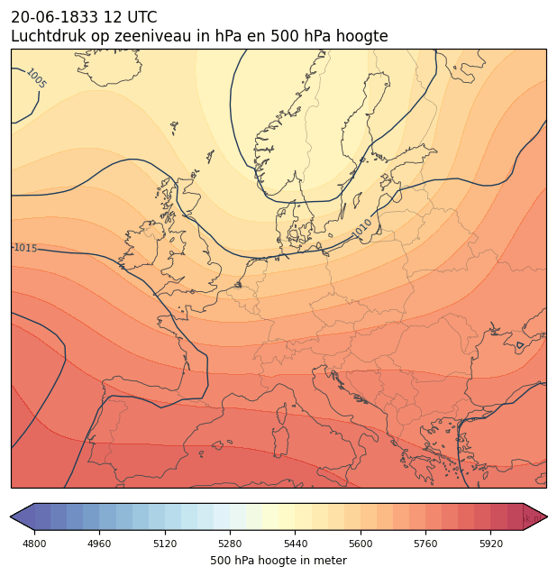 Weerkaart van 20 juni 1833 om 12 UTC