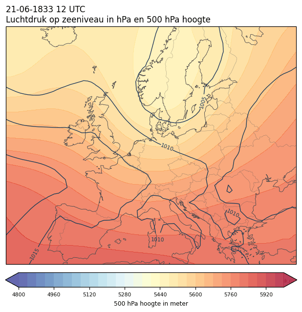 Weerkaart van 21 juni 1833 om 12 UTC