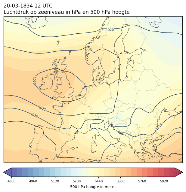 Weerkaart van 20 maart 1834 om 12 UTC