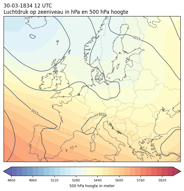 Weerkaart van 30 maart 1834 om 12 UTC