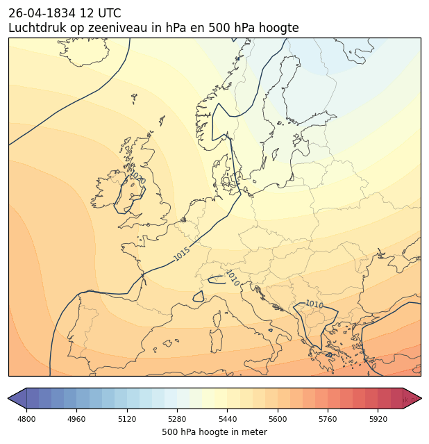 Weerkaart van 26 april 1834 om 12 UTC