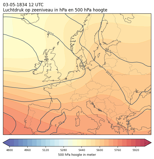 Weerkaart van 3 mei 1834 om 12 UTC