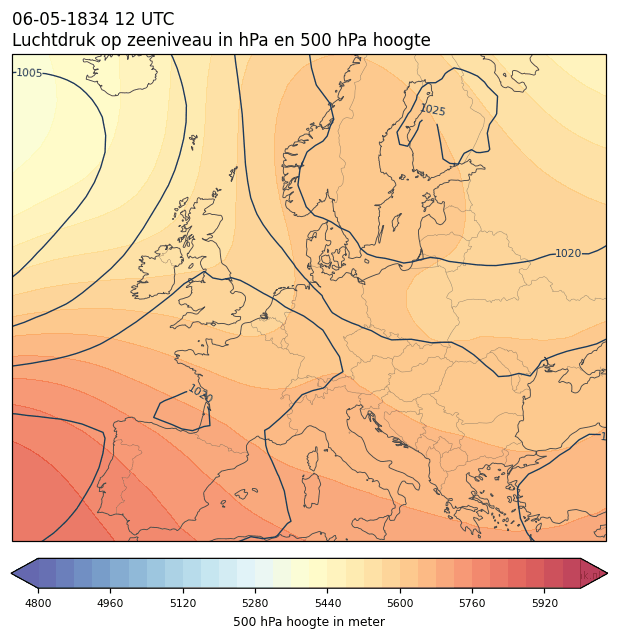 Weerkaart van 6 mei 1834 om 12 UTC