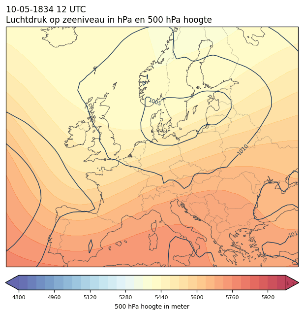 Weerkaart van 10 mei 1834 om 12 UTC