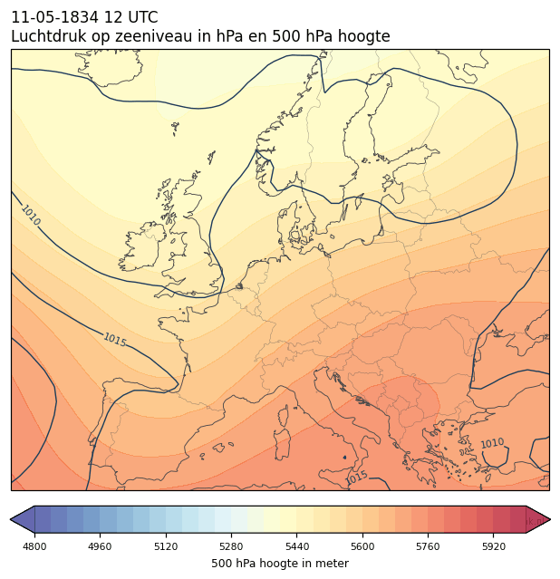 Weerkaart van 11 mei 1834 om 12 UTC