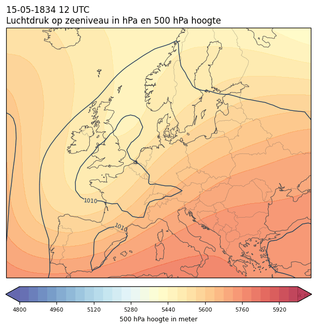 Weerkaart van 15 mei 1834 om 12 UTC
