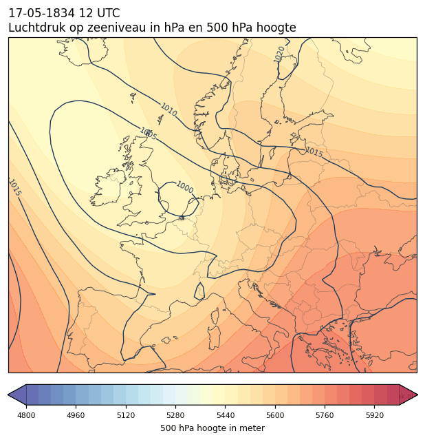 Weerkaart van 17 mei 1834 om 12 UTC