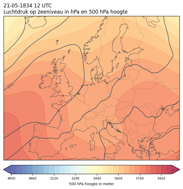 Weerkaart van 21 mei 1834 om 12 UTC