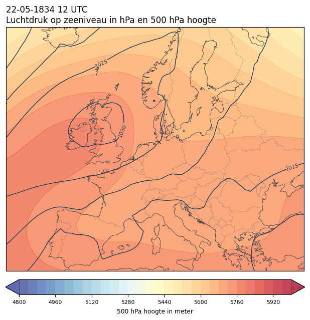 Weerkaart van 22 mei 1834 om 12 UTC