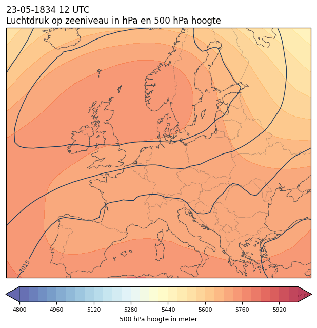 Weerkaart van 23 mei 1834 om 12 UTC