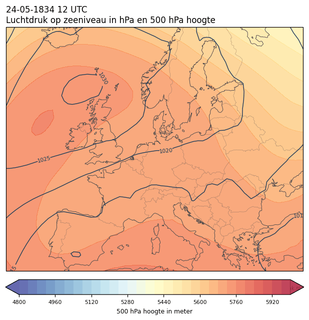 Weerkaart van 24 mei 1834 om 12 UTC