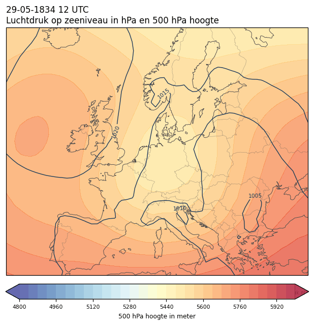 Weerkaart van 29 mei 1834 om 12 UTC